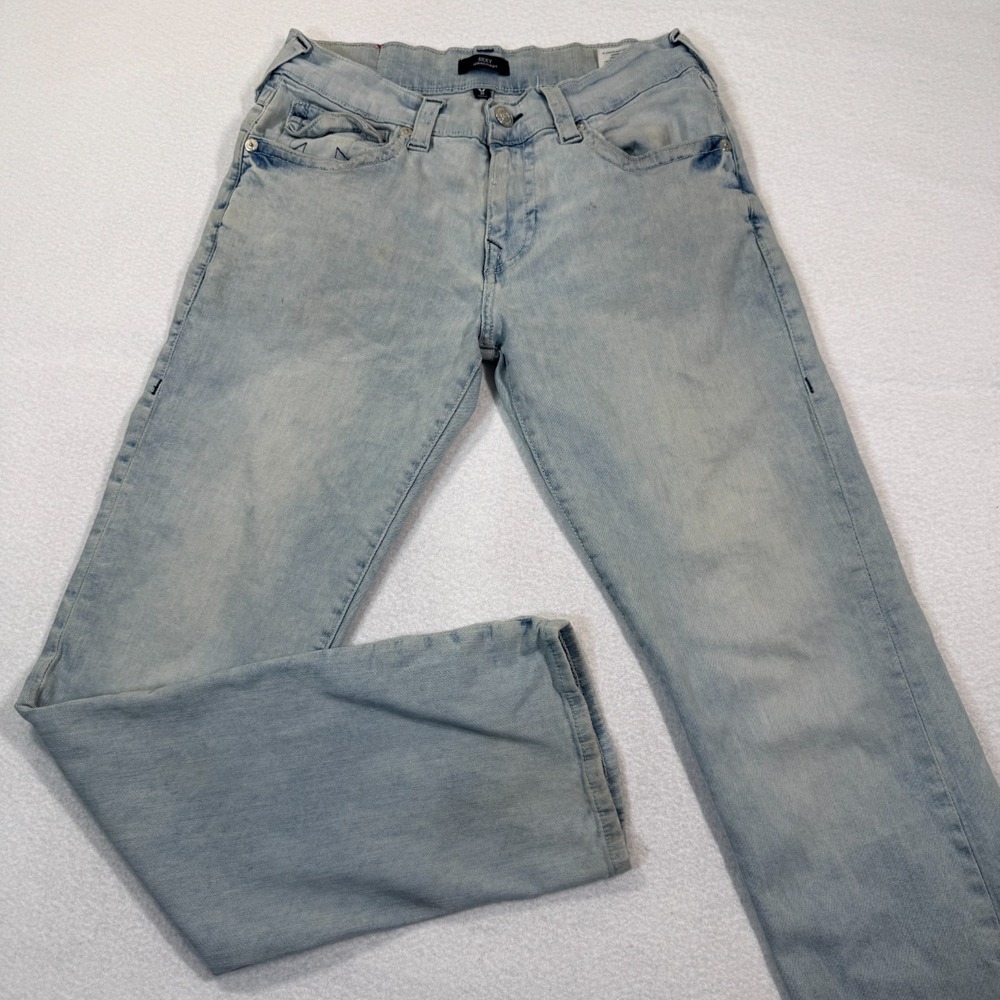 True Religion Ricky Jeans Mens 30x33 Blue Relaxed Straight Denim y2k style‎